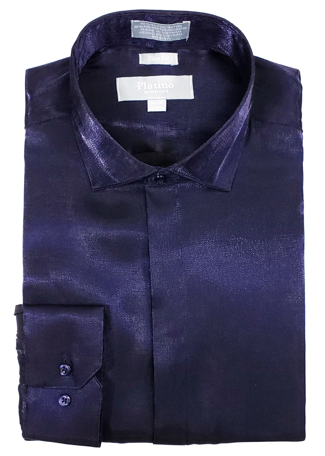 Platino Slim Fit Satinhemd Royal: Dein königlicher Auftritt in luxuriöser Seide, 20101SL!
