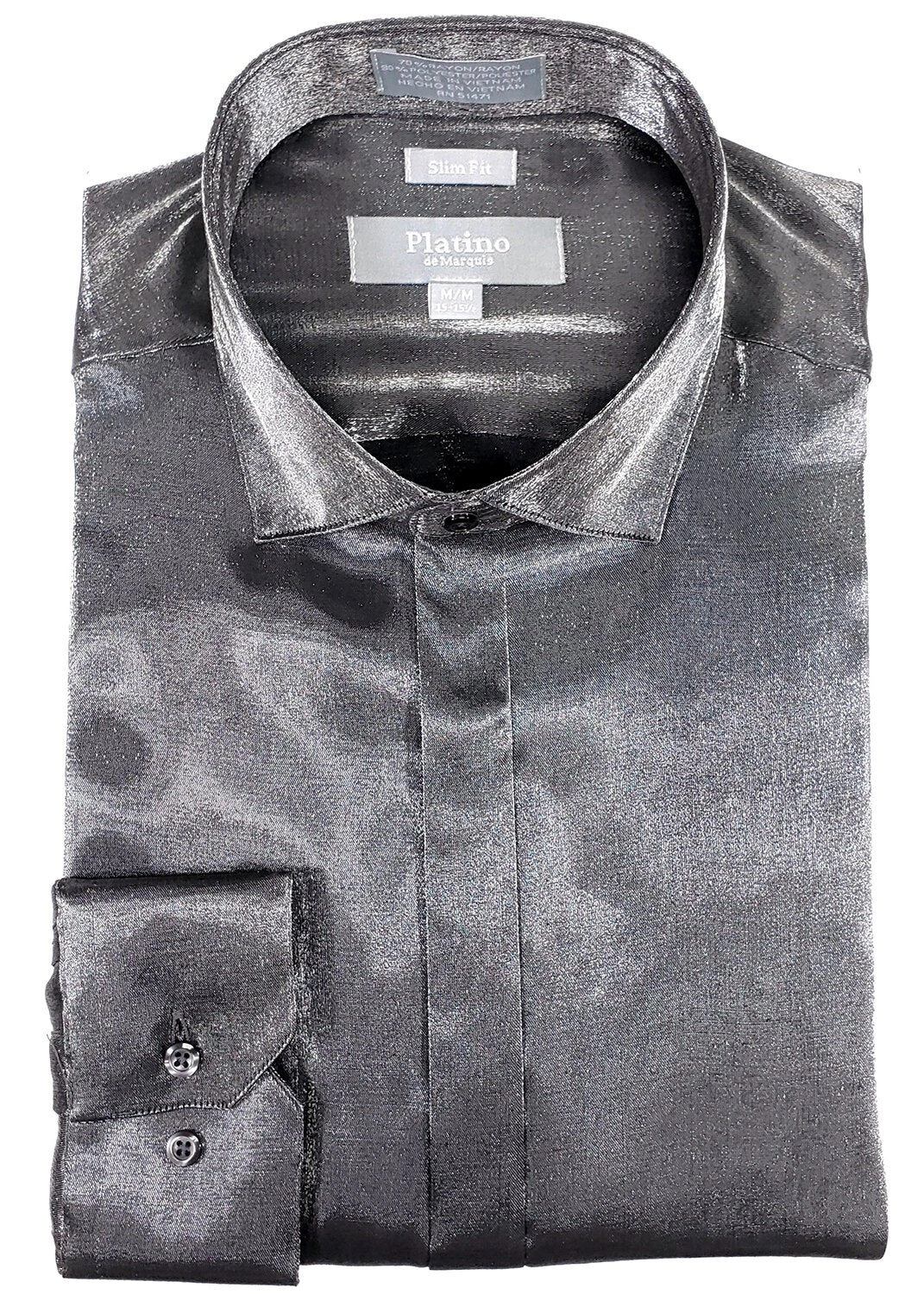 Edler Charme: Platino Slim Fit Hemd in Anthrazit – Ihr stilvoller Auftritt!