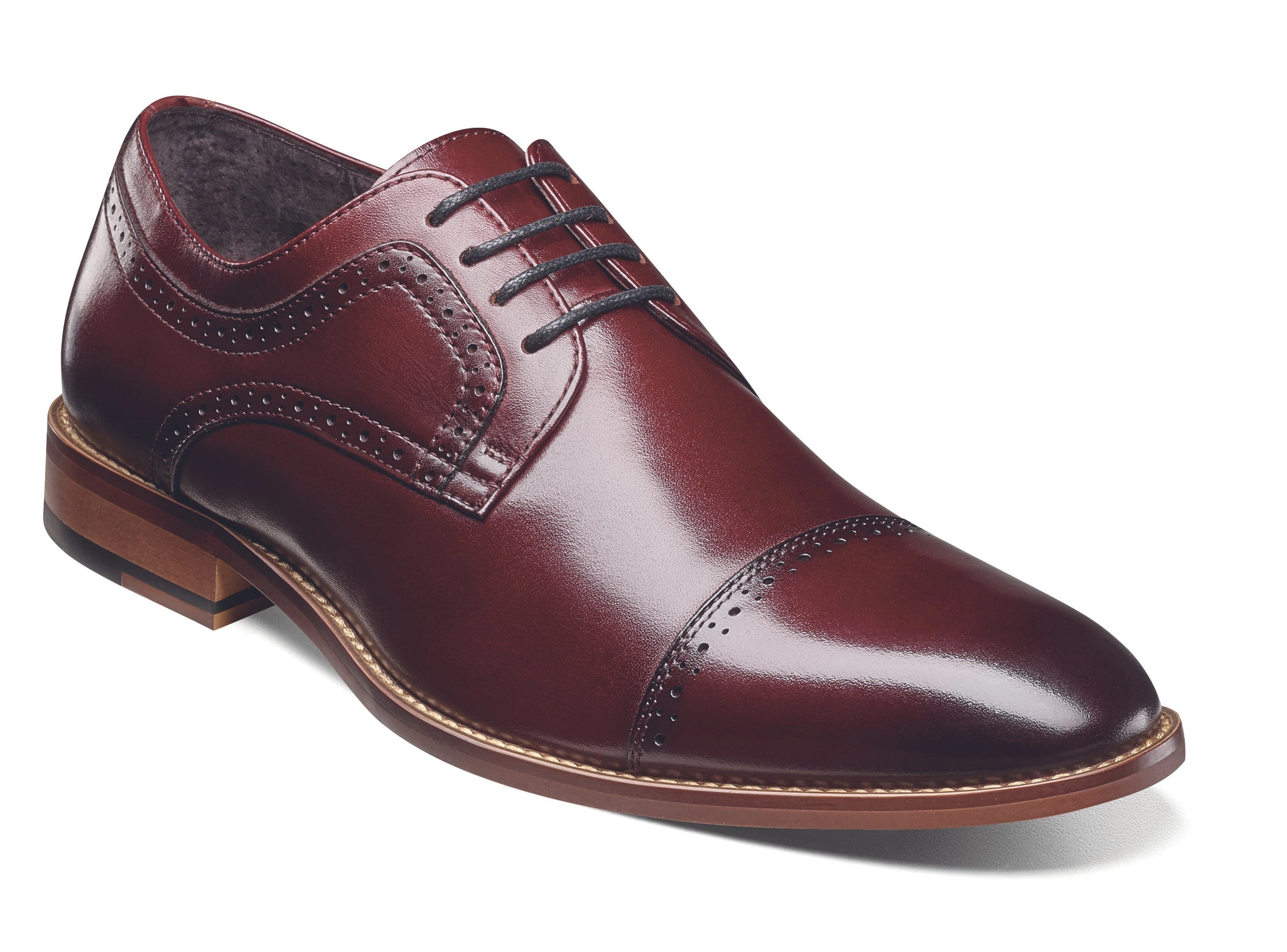 Stacy Adams Dickinson - Weinleder Burgunder Oxford - Herrenschuhe, elegantes Design.