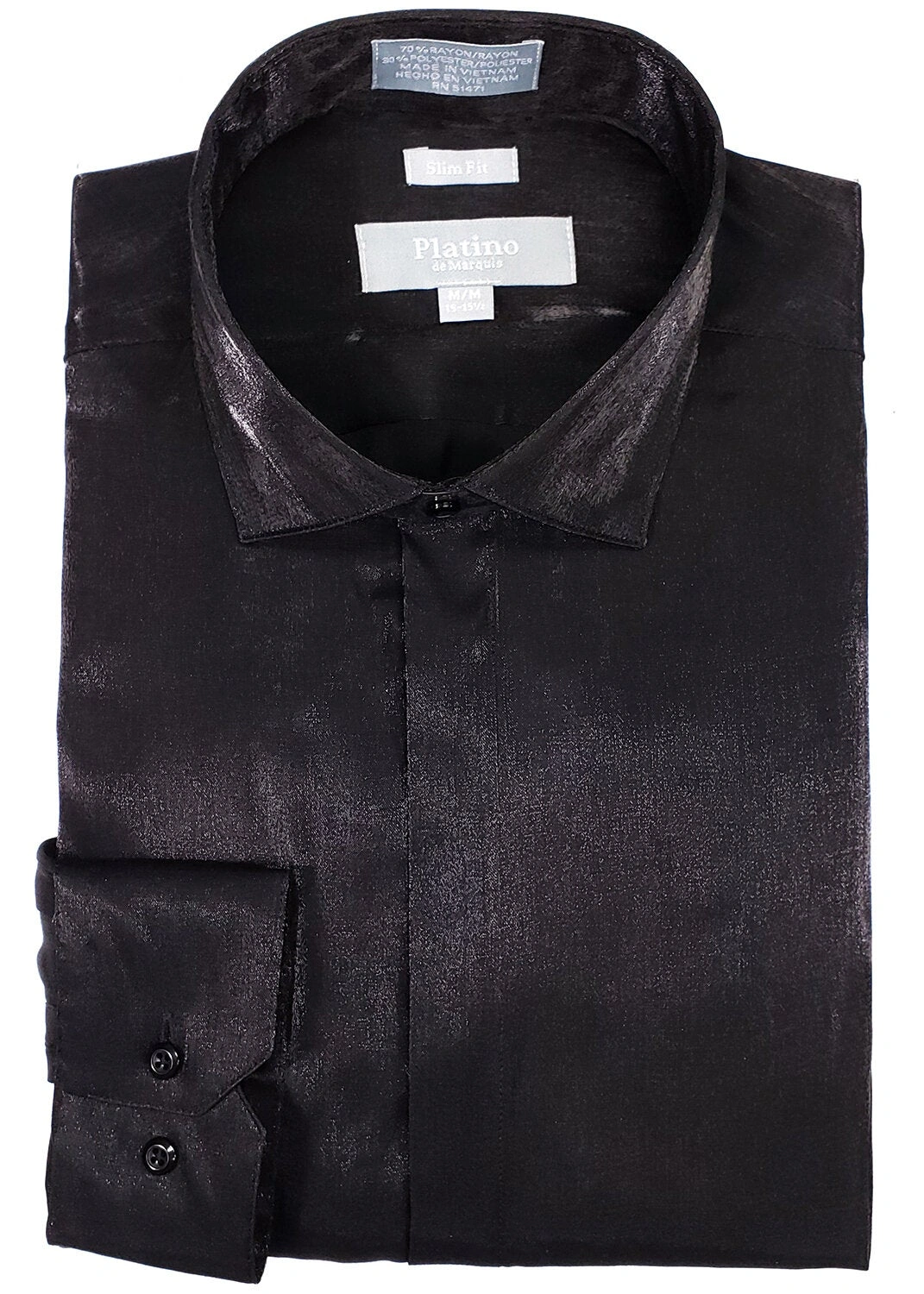 Platino Slim Fit Satinhemd – Elegantes Schwarz, 20101SL – Unverzichtbar!